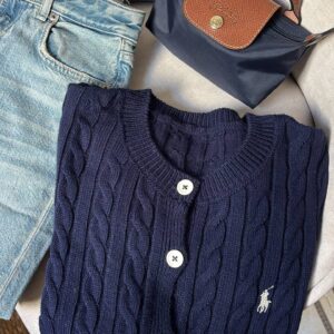 Cardigan Torsadé Marine - Polo Ralph Lauren