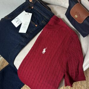 Pull Torsadé Col Roulé Bordeaux - Polo Ralph Lauren