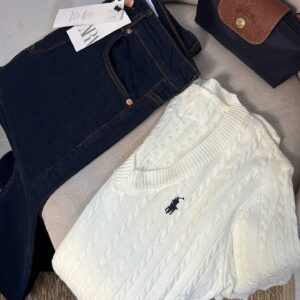 Pull Torsadé Col Rond Crème - Polo Ralph Lauren
