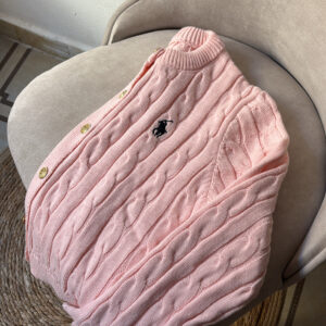 Pink Polo Cardigan – Long Sleeves