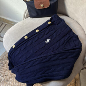 Navy Blue Polo Cardigan – Long Sleeves