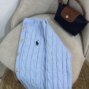 Polo cardigan soft light blue