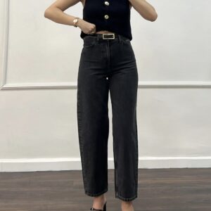 High-Waist Straight-Leg Denim