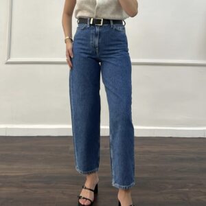 High-Waist Straight-Leg Denim