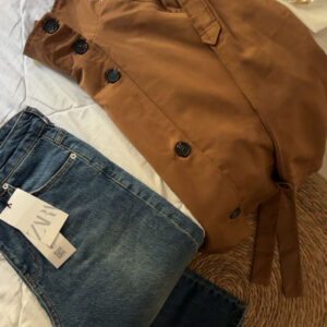 Classic High-Neck Button-Up Trench Coat