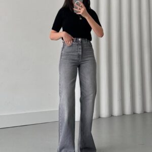 Gray denim Zara wide leg 120cm