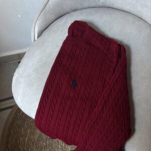 Winter Cable Pullover- red wine