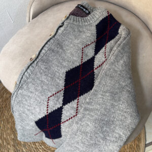 Argyle Knit Cardigan – Timeless Elegance