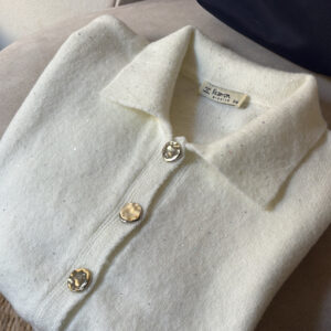 Sparkle Short-Sleeve Cardigan - white