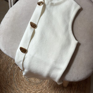Elegant White Buttoned Top