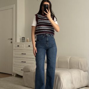 Dark Blue Wide-Leg Zara Denim