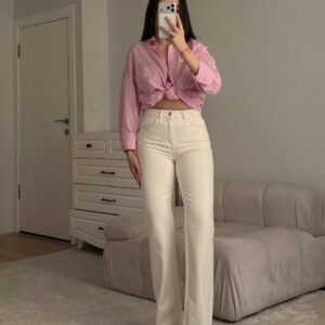Ivory Straight-Leg Denim Zara 120 cm creamy
