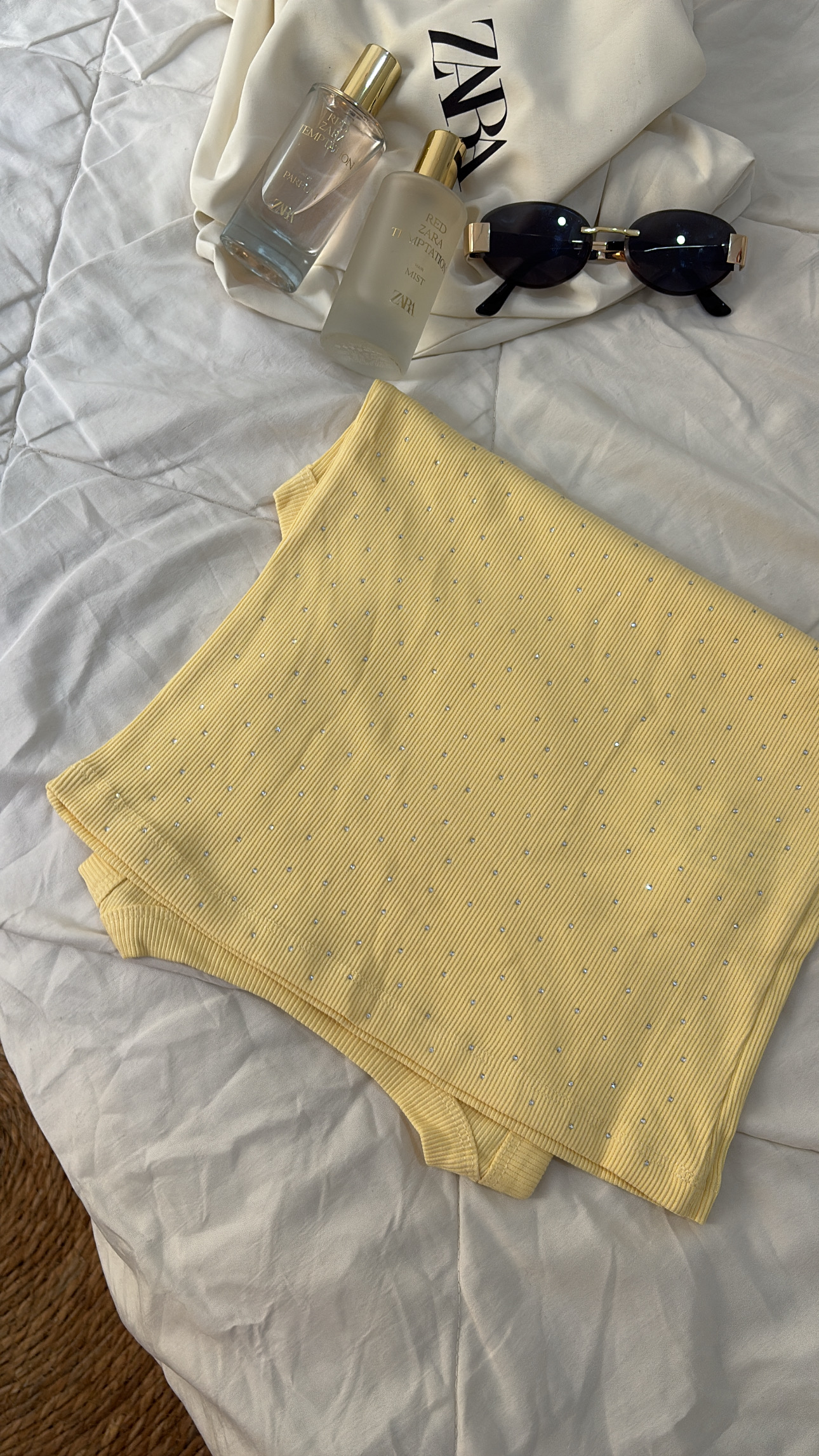 Yellow Ribbed Rhinestone Tank Top ✨ - Image 2