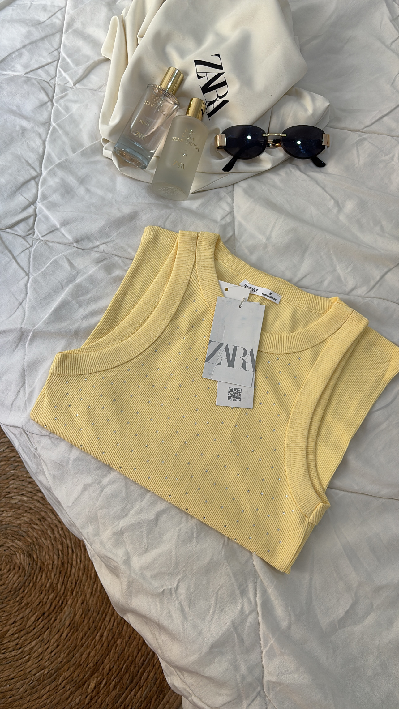Yellow Ribbed Rhinestone Tank Top ✨ - Image 5