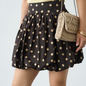 Polka Dot Bubble Mini Skirt