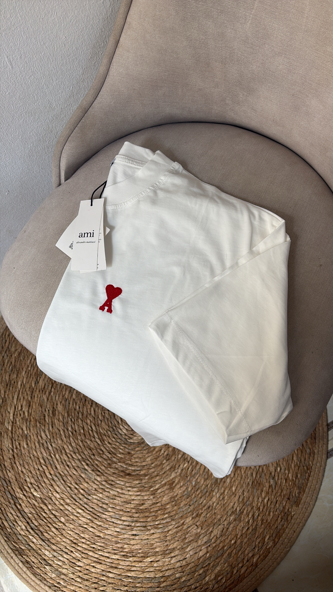 AMI Paris Heart Logo T-Shirt – White