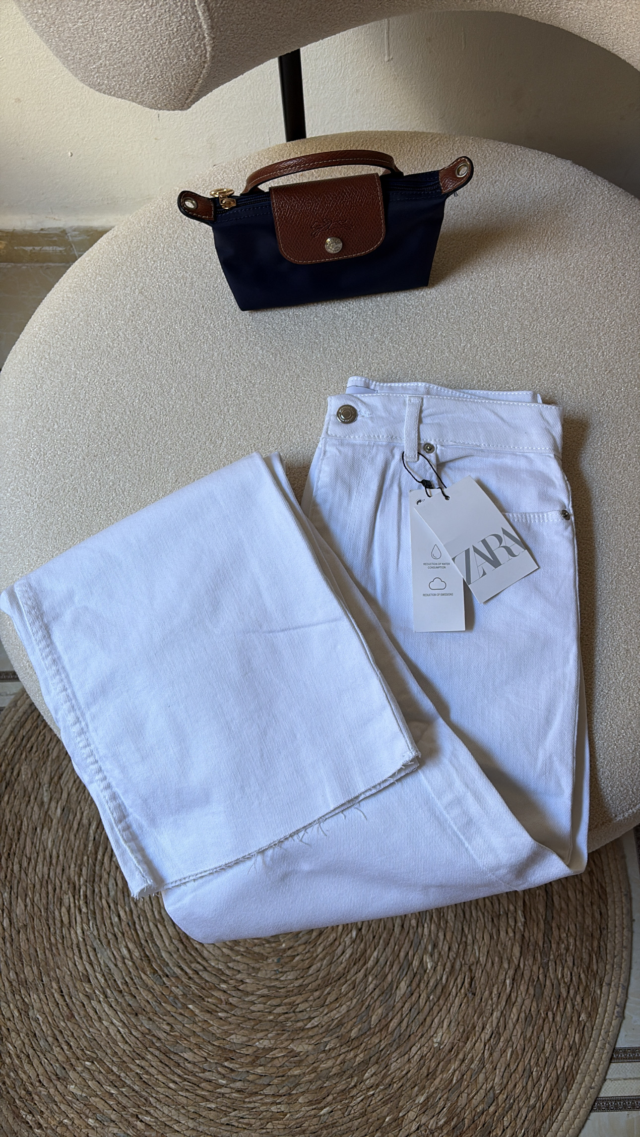 White Straight\-Leg Denim