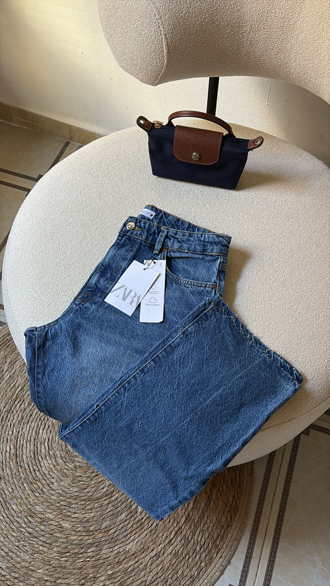 **Zara Straight\-Leg Denim – Dark Blue** - Image 2