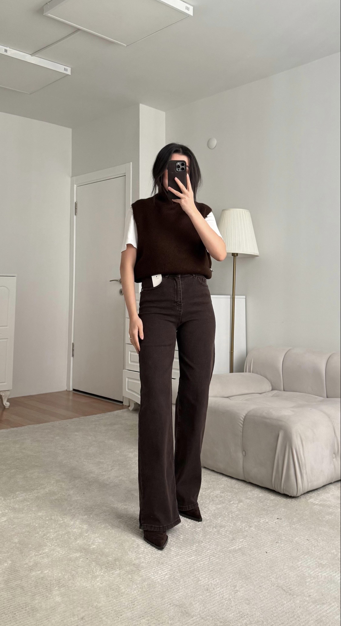 Brown Wide-Leg Denim